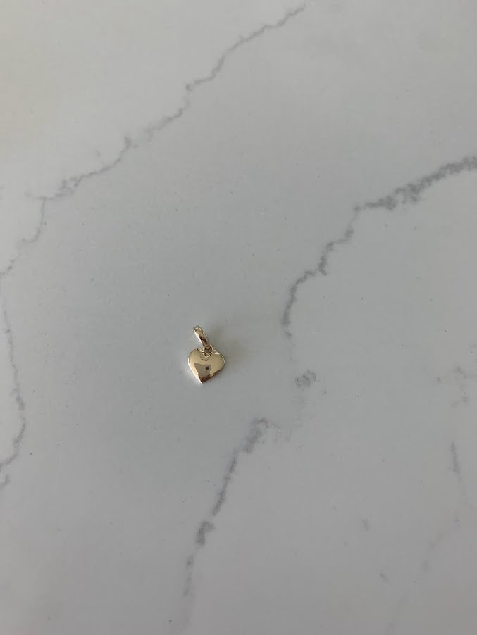 14K Gold Heart Charm | 8MM Puffed Heart Charm | Real Gold Heart Pendant | Love Gift | Gift for Her | Heart Charm | Dainty Pendant