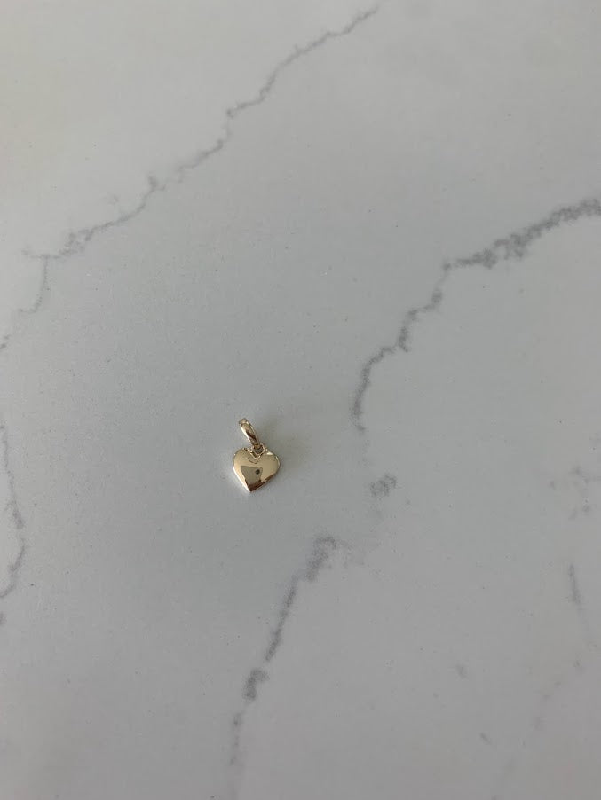 14K Gold Heart Charm | 8MM Puffed Heart Charm | Real Gold Heart Pendant | Love Gift | Gift for Her | Heart Charm | Dainty Pendant