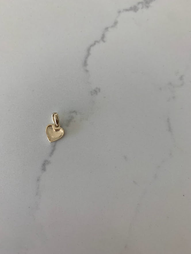 14K Gold Heart Charm | 8MM Puffed Heart Charm | Real Gold Heart Pendant | Love Gift | Gift for Her | Heart Charm | Dainty Pendant