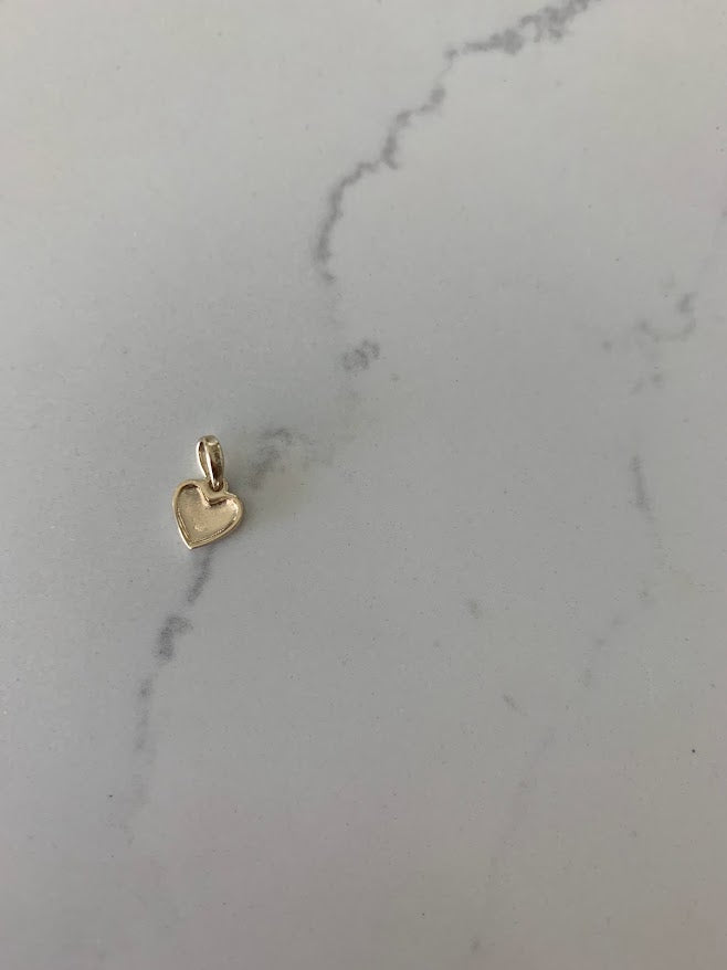 14K Gold Heart Charm | 8MM Puffed Heart Charm | Real Gold Heart Pendant | Love Gift | Gift for Her | Heart Charm | Dainty Pendant