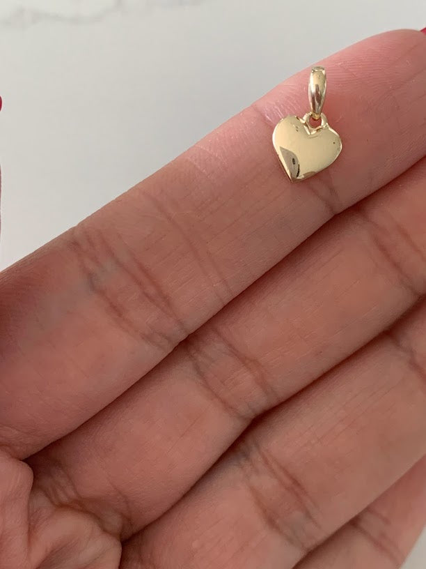 14K Gold Heart Charm | 8MM Puffed Heart Charm | Real Gold Heart Pendant | Love Gift | Gift for Her | Heart Charm | Dainty Pendant