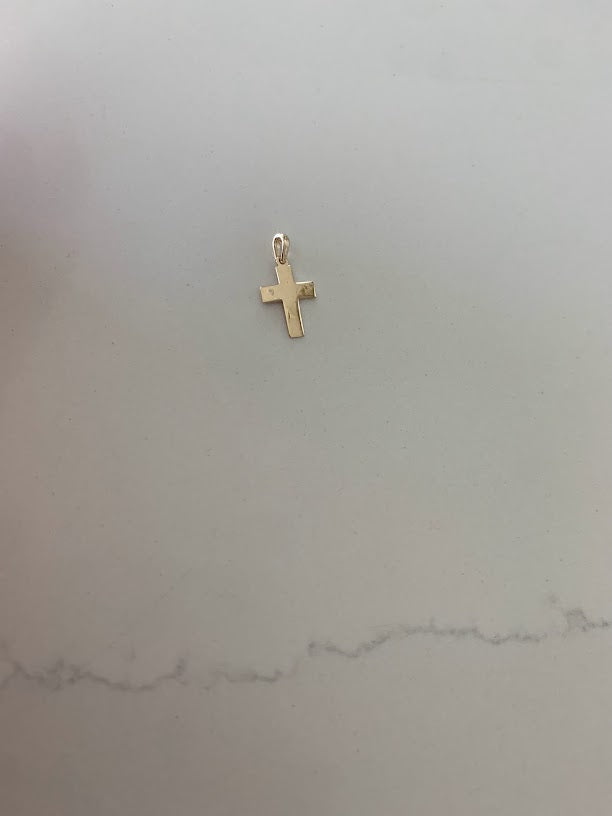 14K Solid Gold Cross | Shiny Yellow Gold Cross | Catholic Pendant | 14K Solid Gold Cross Christian Pendant | 16MM Cross