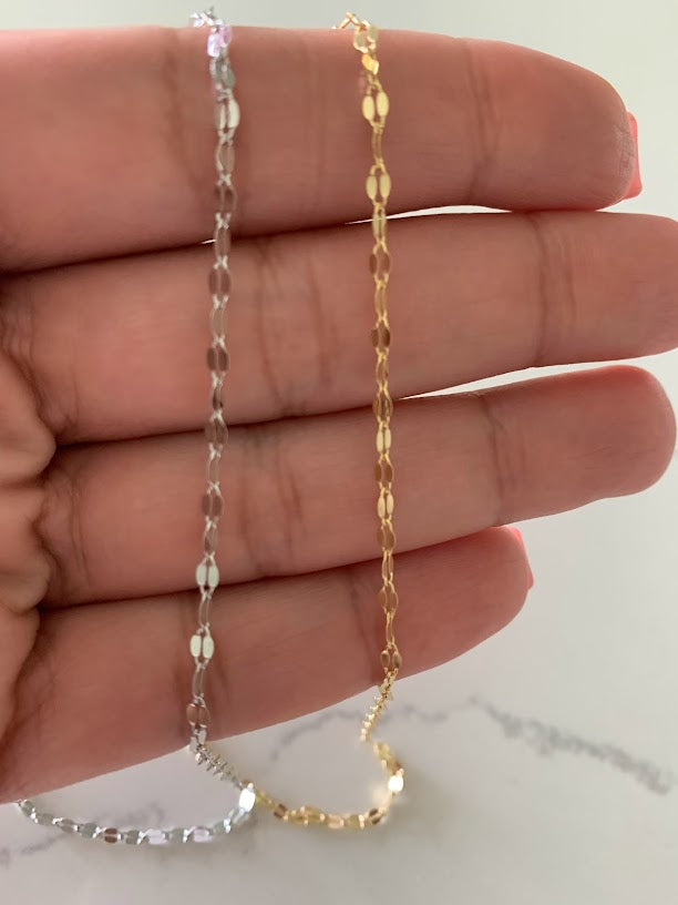Sterling Silver and Gold over Sterling Silver Mirror Chain | Best Seller