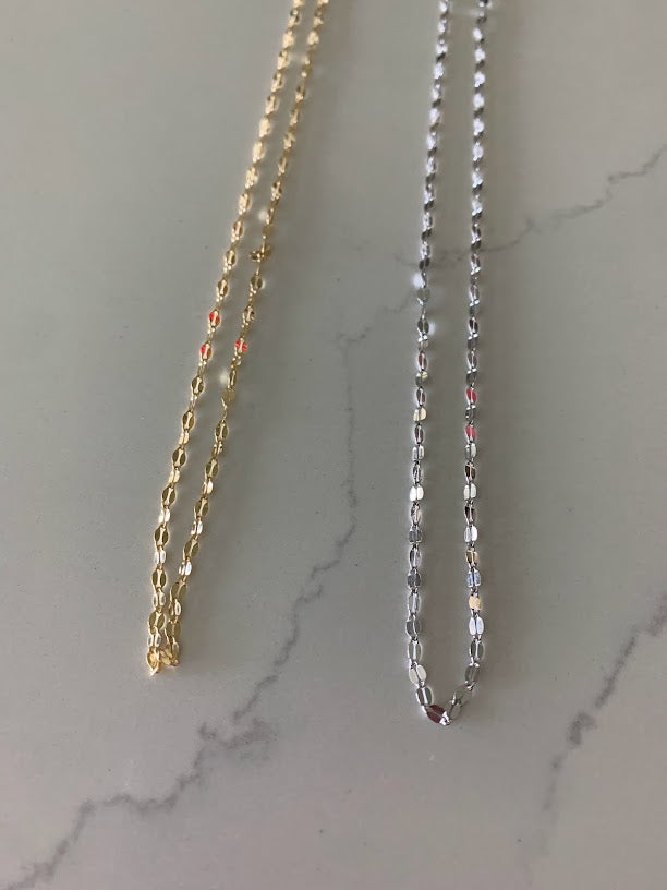 Sterling Silver and Gold over Sterling Silver Mirror Chain | Best Seller
