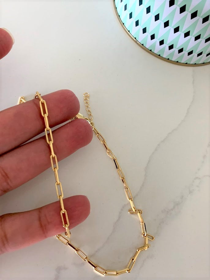 Sterling Silver Paperclip Necklace