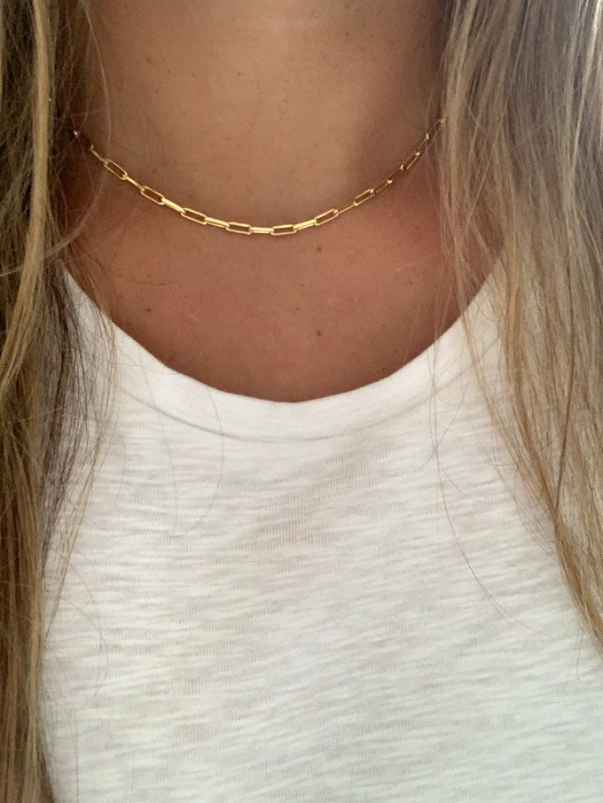 Sterling Silver Paperclip Necklace