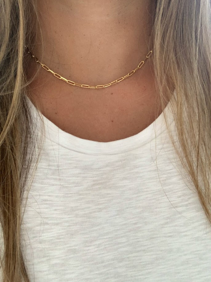 Sterling Silver Paperclip Necklace