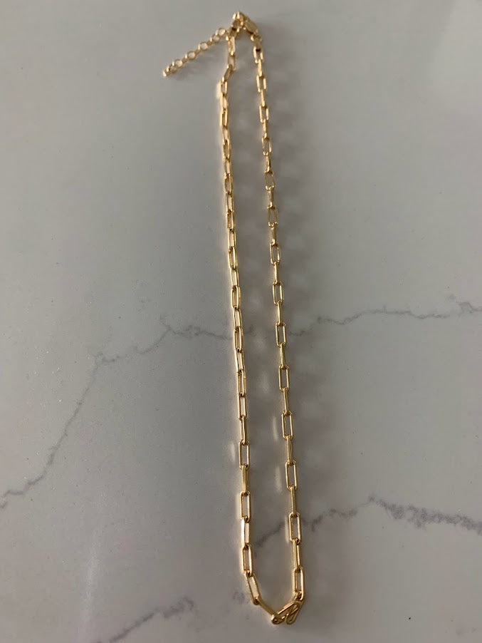 Gold Coin Medallion Necklace | Layer Link Chain | Paperclip Necklace | 18K Gold over Sterling Silver |18K Gold Vermeil Paperclip Necklace