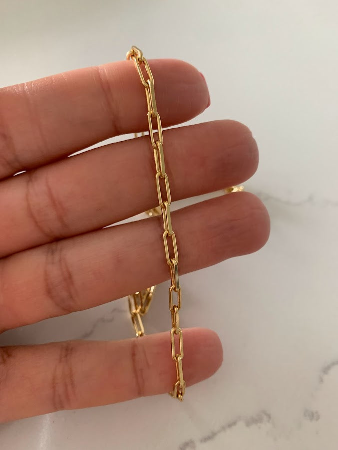 Gold Coin Medallion Necklace | Layer Link Chain | Paperclip Necklace | 18K Gold over Sterling Silver |18K Gold Vermeil Paperclip Necklace