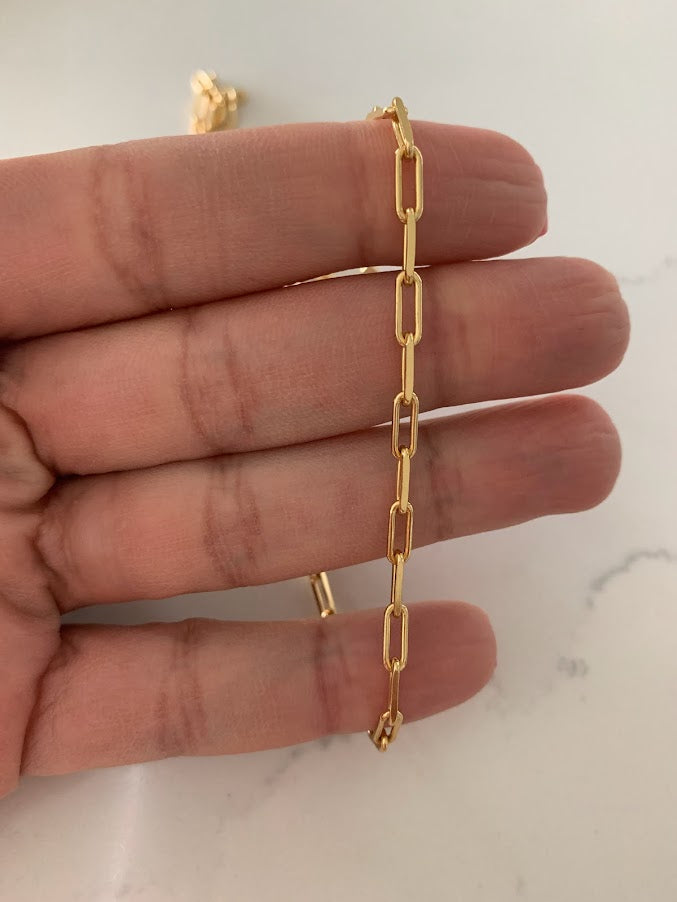 Gold Coin Medallion Necklace | Layer Link Chain | Paperclip Necklace | 18K Gold over Sterling Silver |18K Gold Vermeil Paperclip Necklace