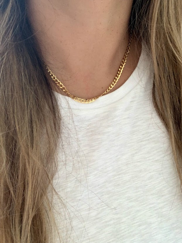 Cuban Curb Link Necklace in Sterling Silver
