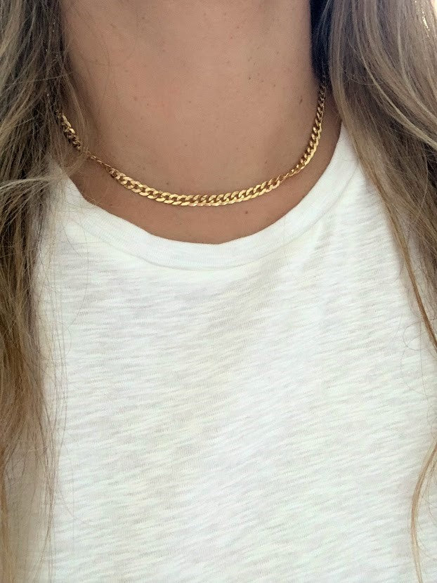 Cuban Curb Link Necklace in Sterling Silver