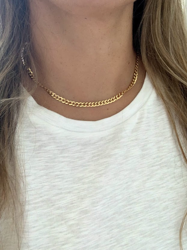 Cuban Curb Link Necklace in Sterling Silver