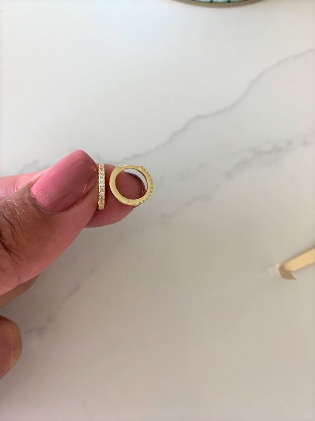 11MM Huggie Hoop Earrings, Pave Dainty Hoop Earrings, Huggie Earrings, Hoop Earrings, Everyday Earrings, Dainty Earrings, CZ Huggies, Hoops
