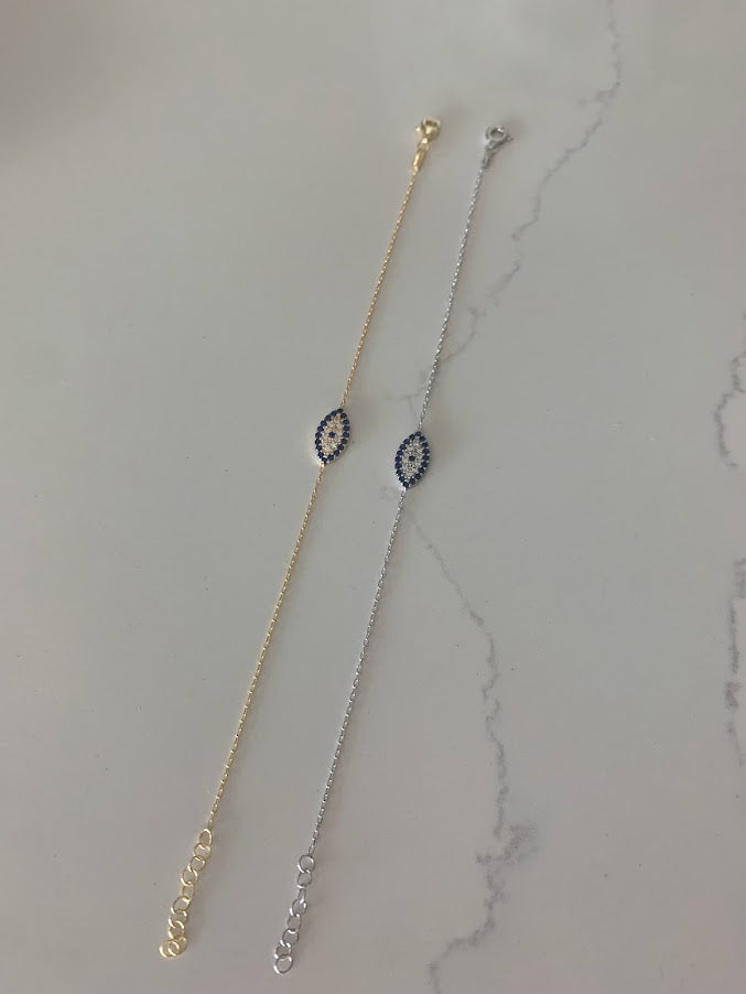 Evil Eye Bracelet in Sterling Silver