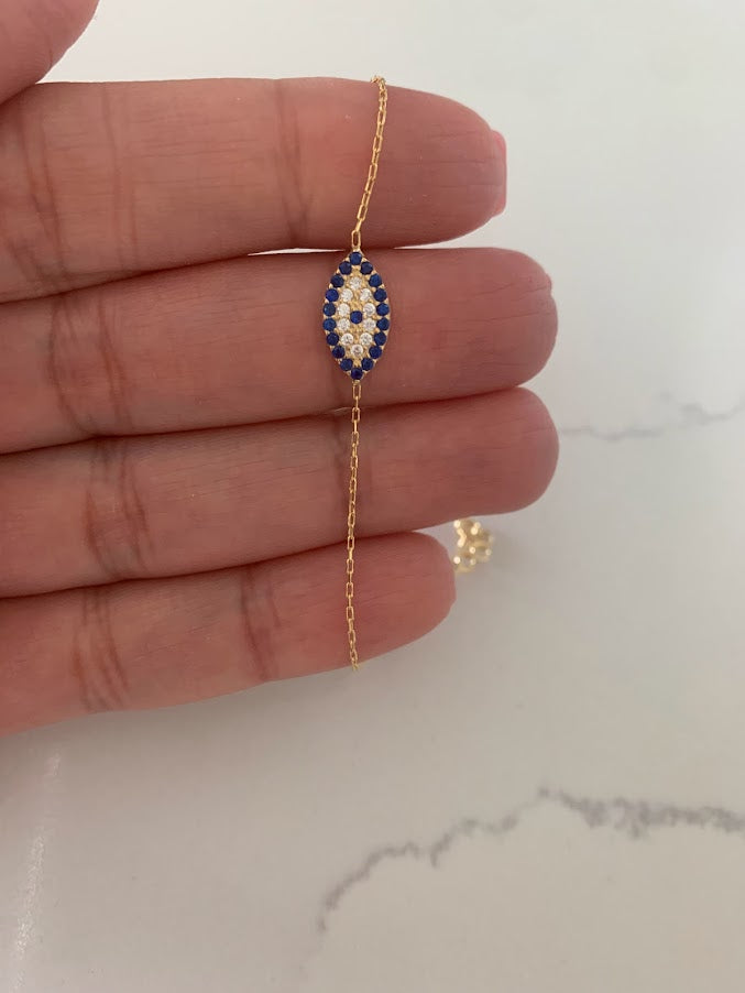 Evil Eye Bracelet in Sterling Silver