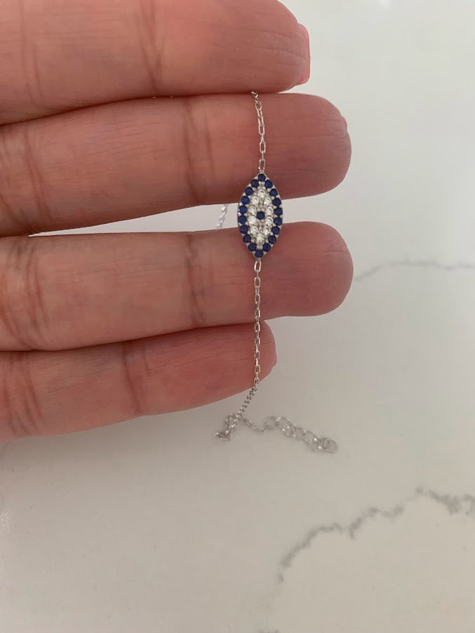 Evil Eye Bracelet in Sterling Silver
