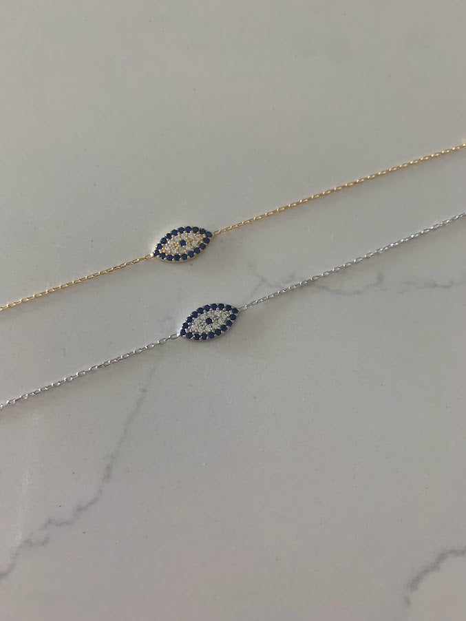 Evil Eye Bracelet in Sterling Silver