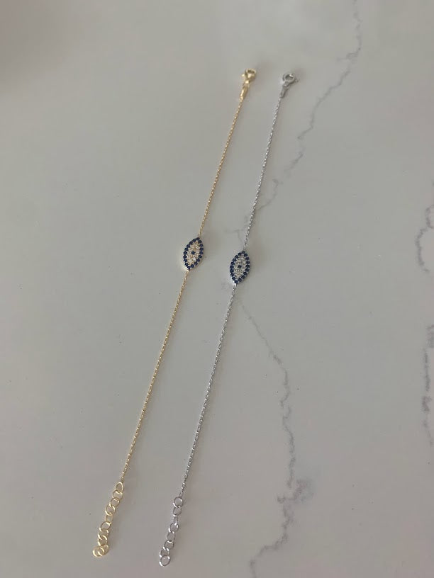 Evil Eye Bracelet in Sterling Silver