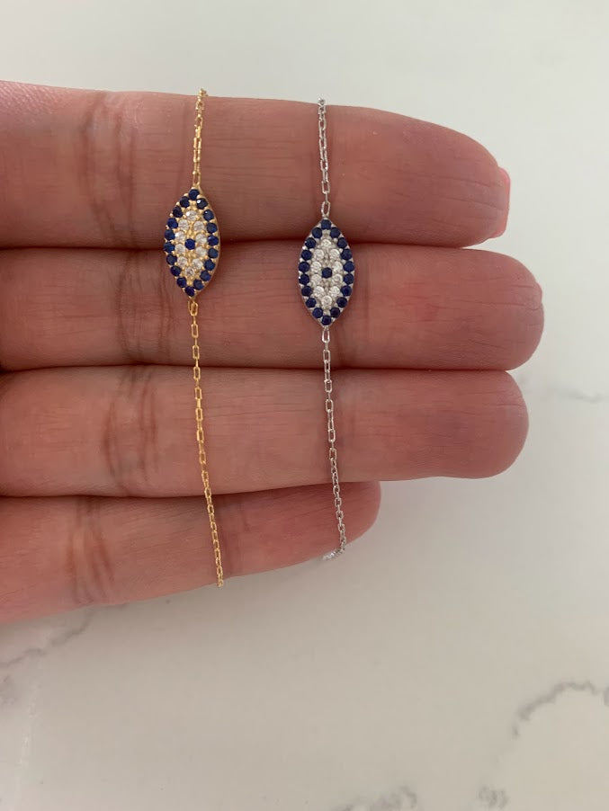 Evil Eye Bracelet in Sterling Silver