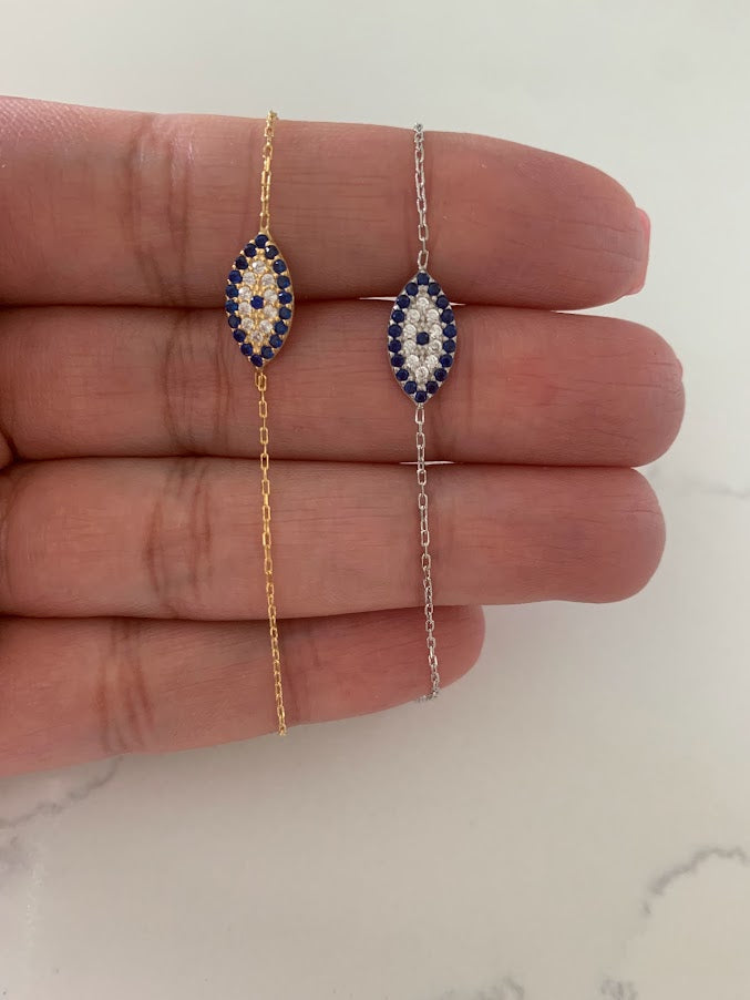 Evil Eye Bracelet in Sterling Silver