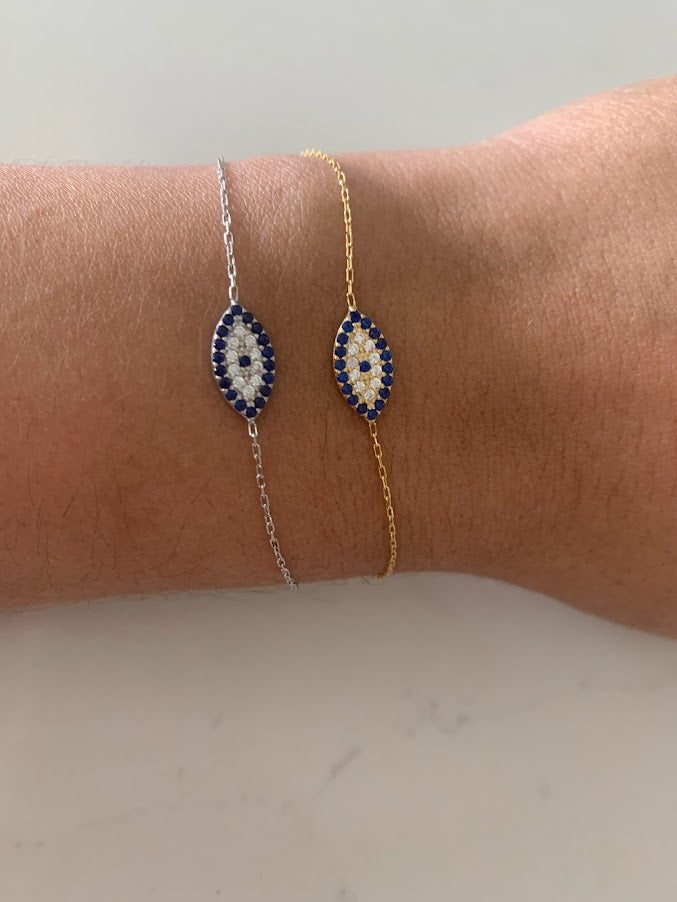 Evil Eye Bracelet in Sterling Silver