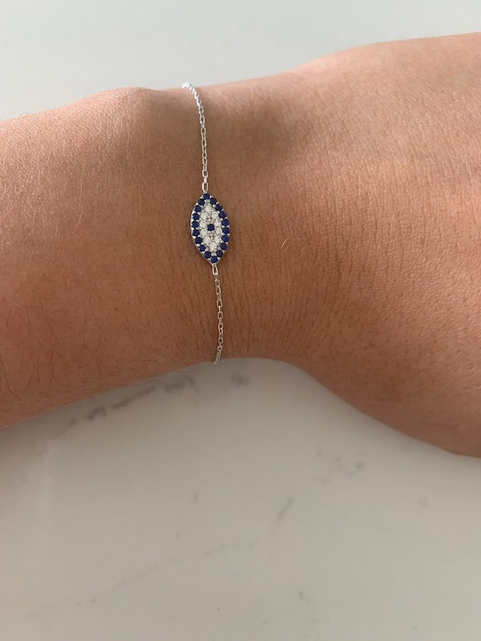 Evil Eye Bracelet in Sterling Silver
