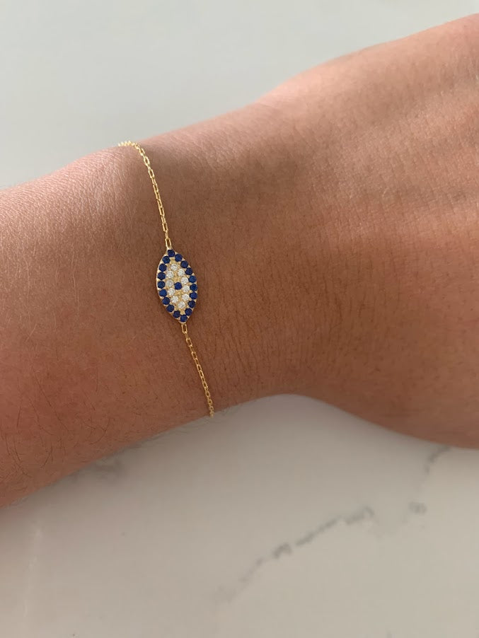 Evil Eye Bracelet in Sterling Silver
