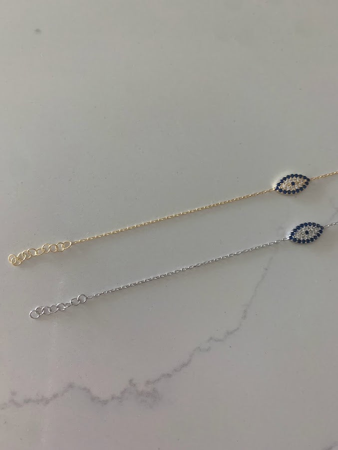 Evil Eye Bracelet in Sterling Silver