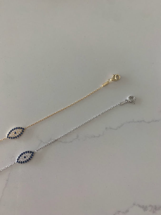 Evil Eye Bracelet in Sterling Silver