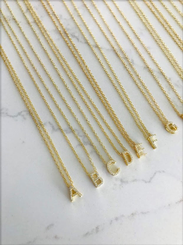 Top Seller: Pave Initial Necklace | Initial Necklace | Letter Chain