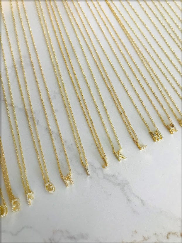 Top Seller: Pave Initial Necklace | Initial Necklace | Letter Chain