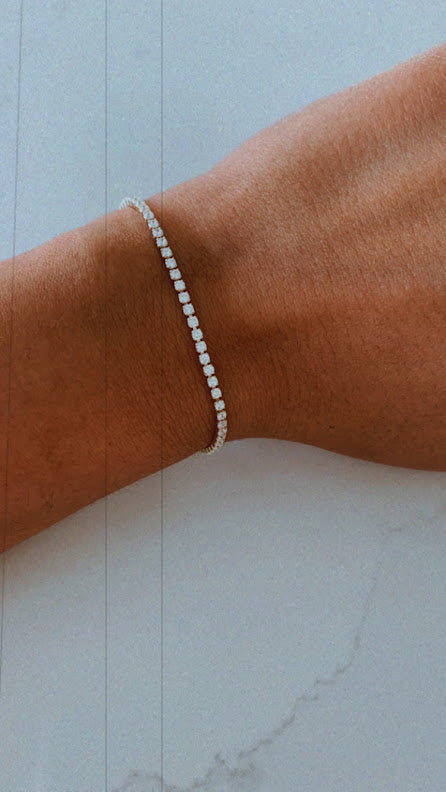 Cubic Zirconia Tennis Bracelet | 14K Gold Filled | 2.2 MM Diamond Tennis Bracelet | Bridal Jewelry | Dainty Minimalist Bracelet
