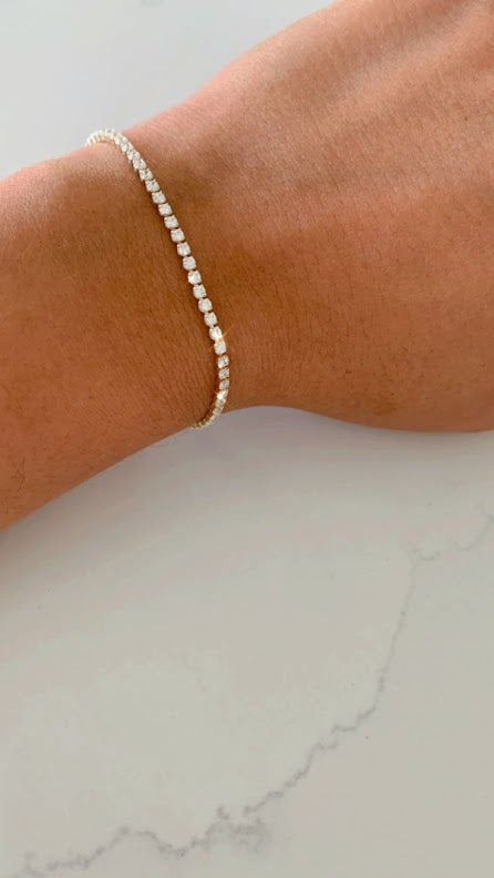 Cubic Zirconia Tennis Bracelet | 14K Gold Filled | 2.2 MM Diamond Tennis Bracelet | Bridal Jewelry | Dainty Minimalist Bracelet