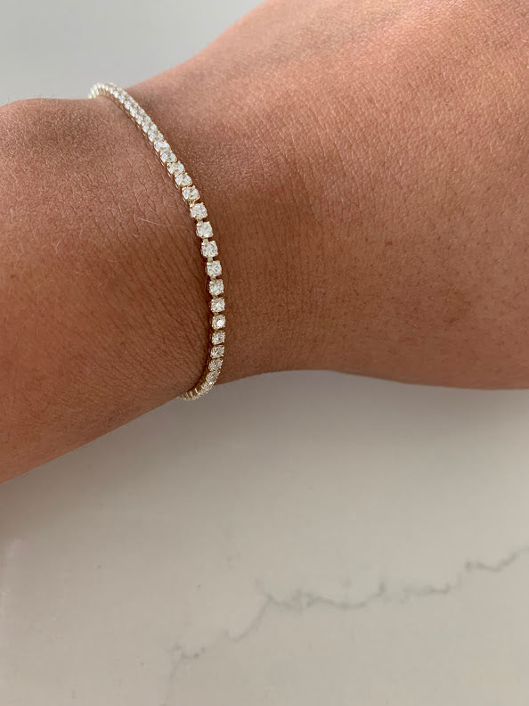 Cubic Zirconia Tennis Bracelet | 14K Gold Filled | 2.2 MM Diamond Tennis Bracelet | Bridal Jewelry | Dainty Minimalist Bracelet