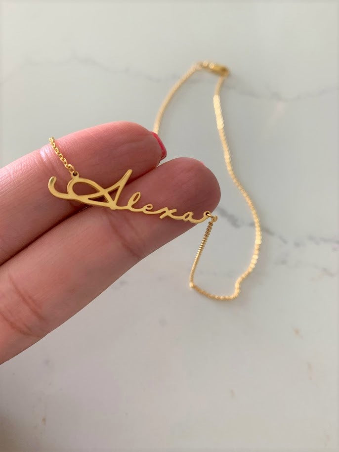 Personalized Name Necklace in Sterling Silver or Gold Vermeil