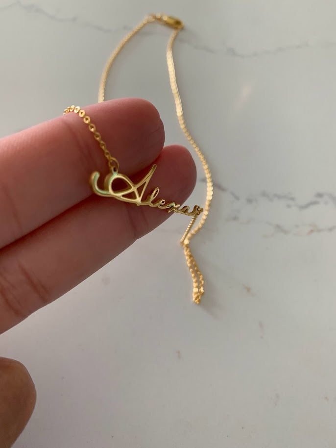 Personalized Name Necklace in Sterling Silver or Gold Vermeil