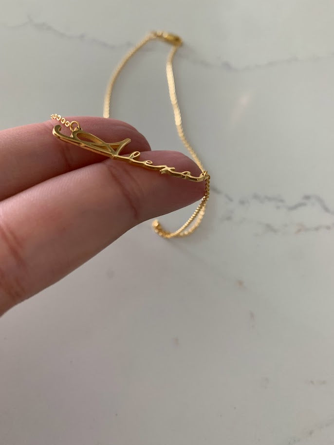 Personalized Name Necklace in Sterling Silver or Gold Vermeil