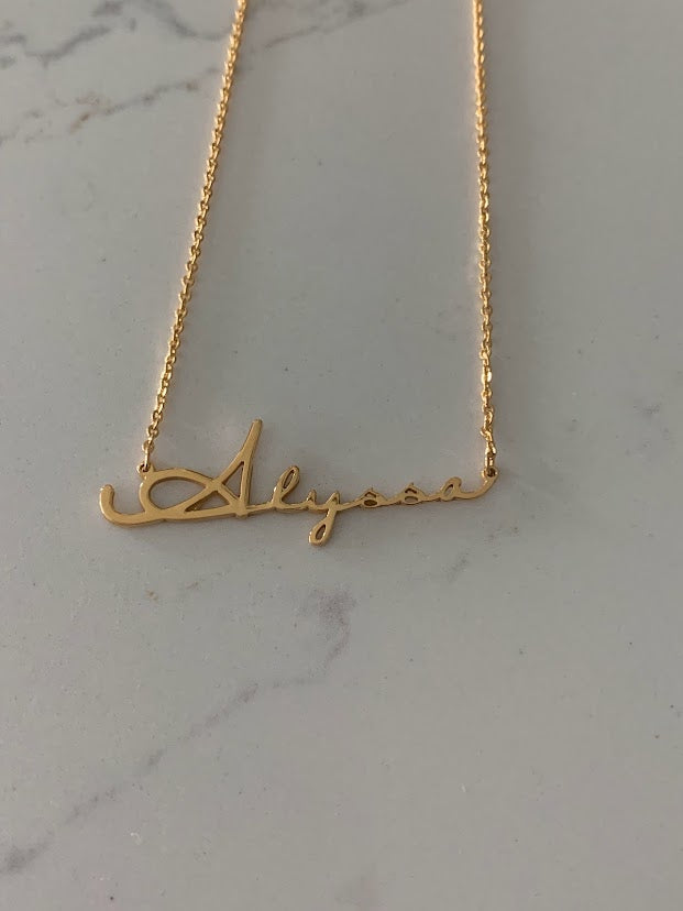 Personalized Name Necklace in Sterling Silver or Gold Vermeil