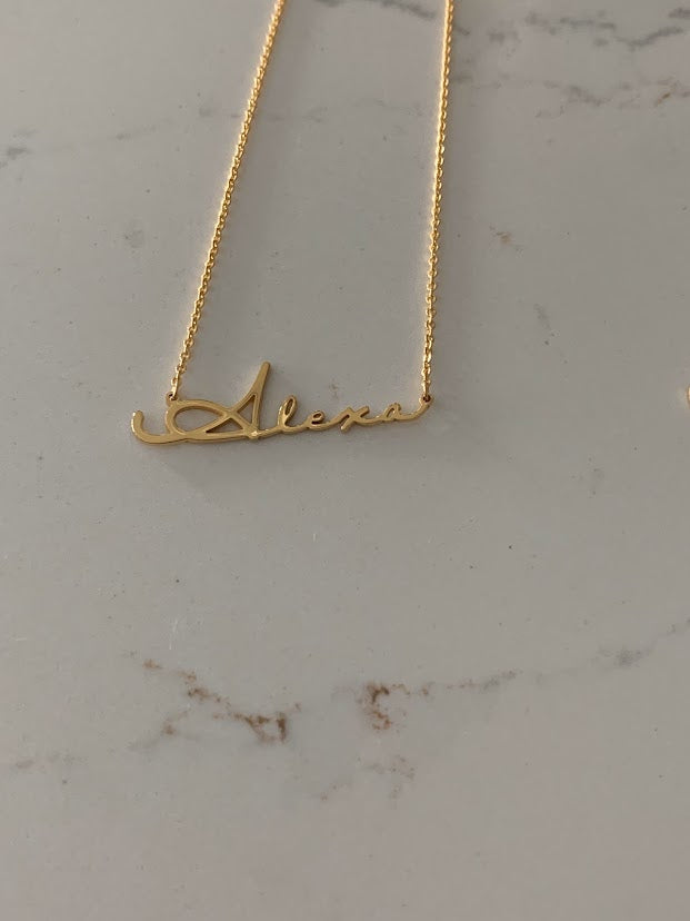 Personalized Name Necklace in Sterling Silver or Gold Vermeil