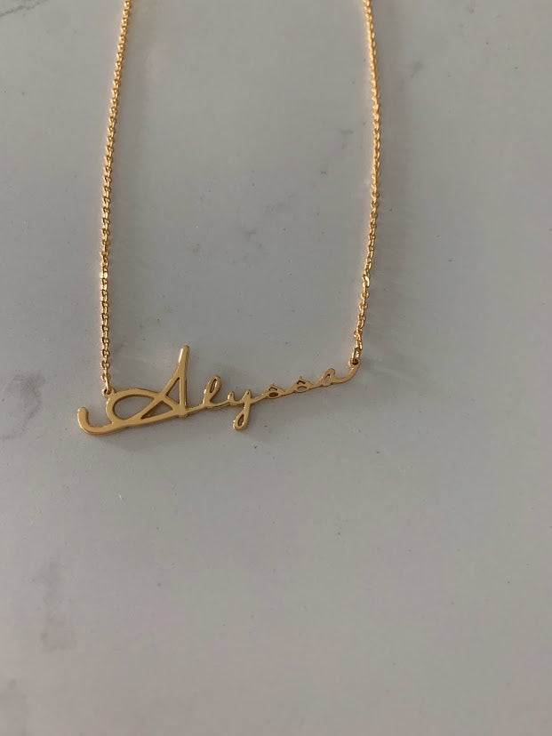 Personalized Name Necklace in Sterling Silver or Gold Vermeil
