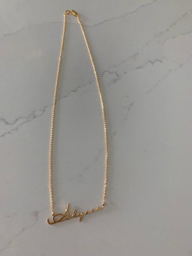 Personalized Name Necklace in Sterling Silver or Gold Vermeil