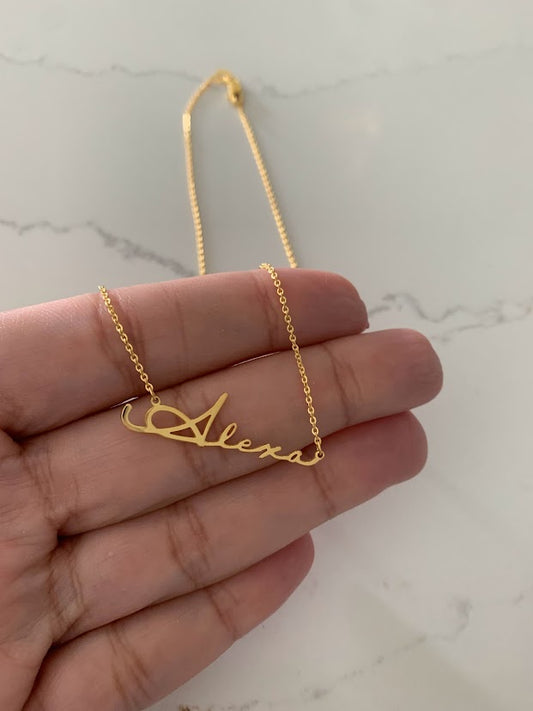 Personalized Name Necklace in Sterling Silver or Gold Vermeil