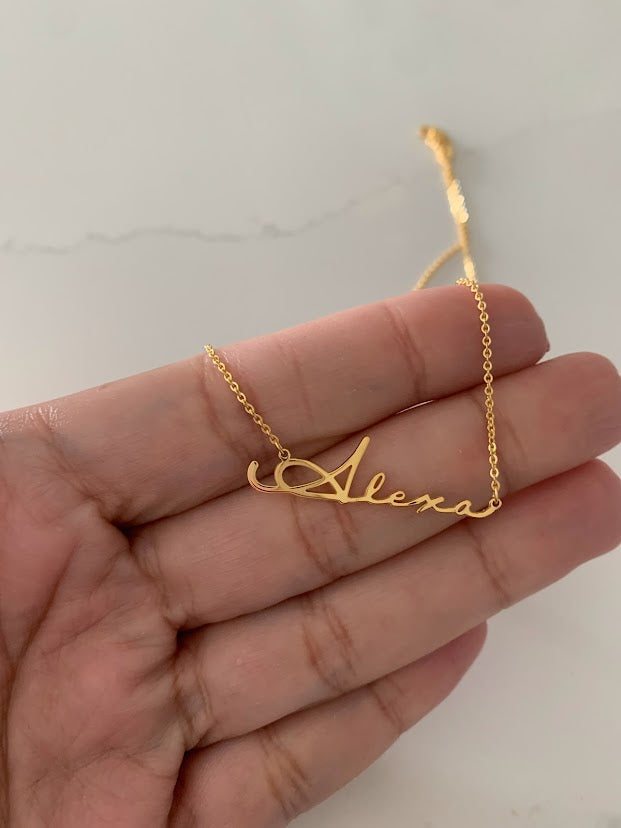 Personalized Name Necklace in Sterling Silver or Gold Vermeil