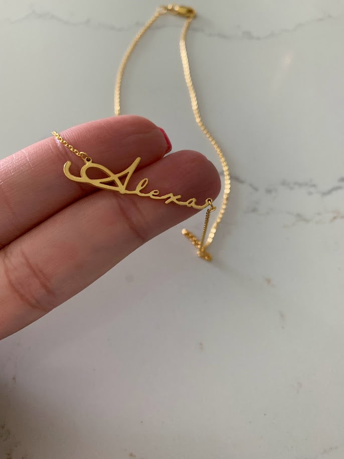 Personalized Name Necklace in Sterling Silver or Gold Vermeil