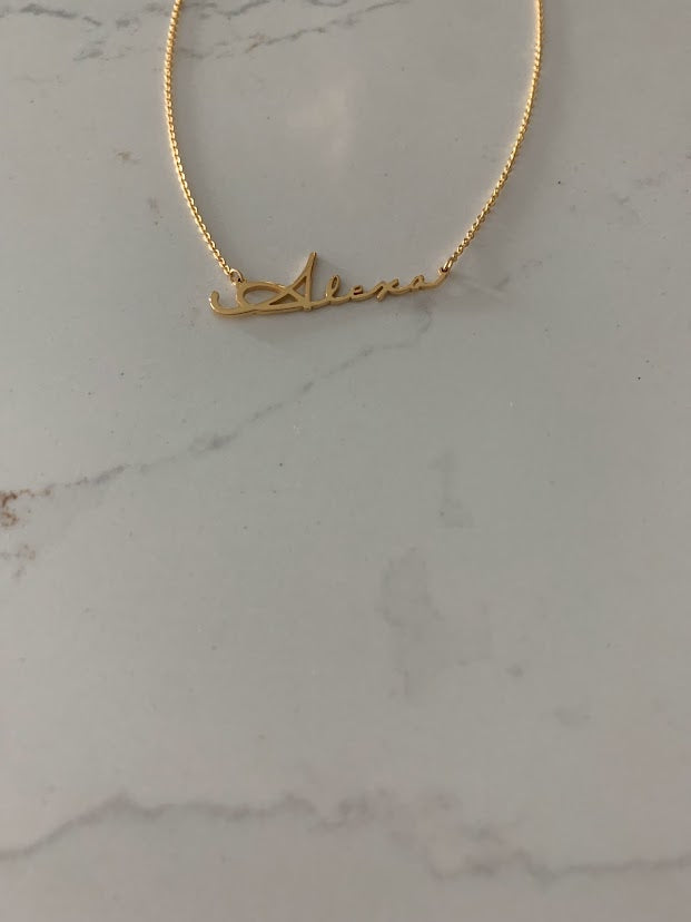 Personalized Name Necklace in Sterling Silver or Gold Vermeil
