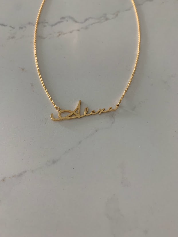 Personalized Name Necklace in Sterling Silver or Gold Vermeil