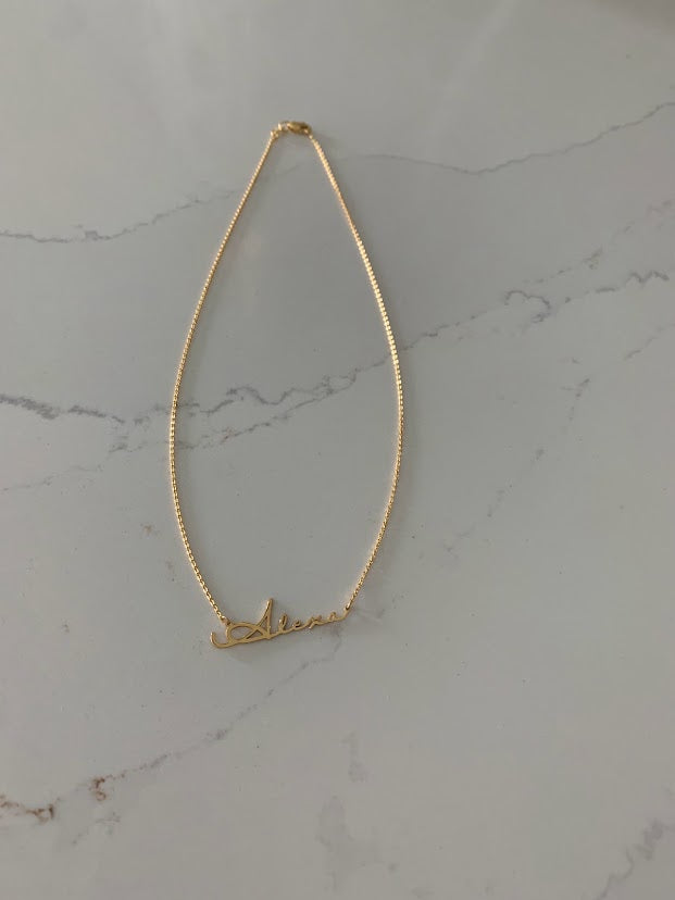 Personalized Name Necklace in Sterling Silver or Gold Vermeil