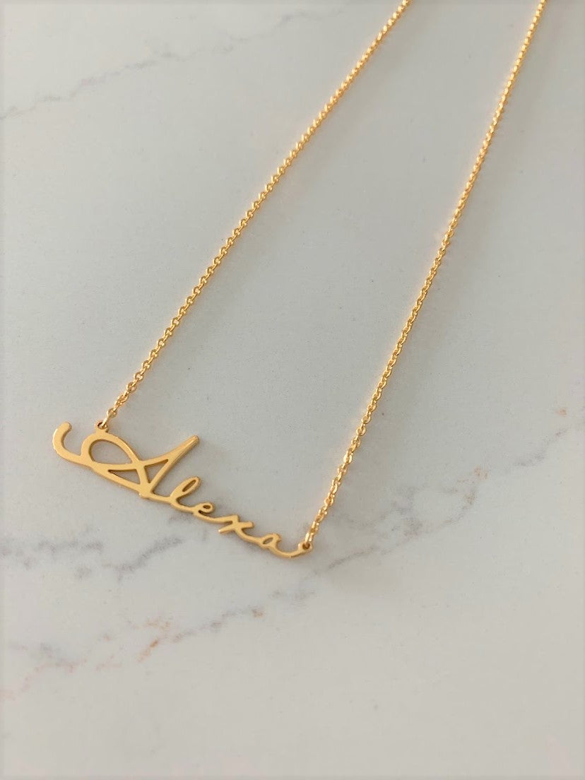 Personalized Name Necklace in Sterling Silver or Gold Vermeil