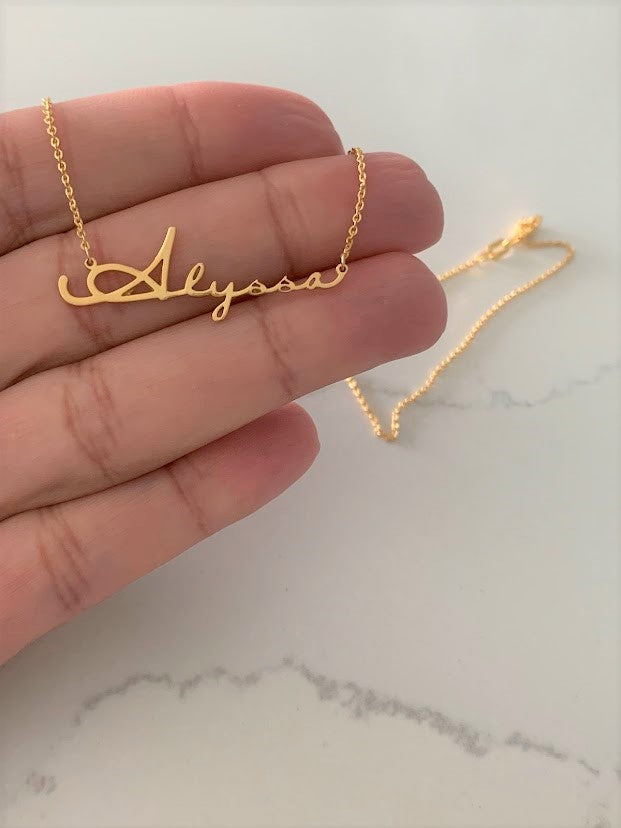 Personalized Name Necklace in Sterling Silver or Gold Vermeil